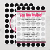 Polka Dot Mode Uitnodiging (Voorkant / Achterkant)