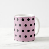 Polka Dot Mok (roze en zwart) (Voorkant rechts)