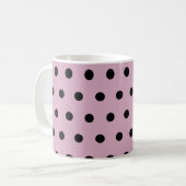 Polka Dot Mok (roze en zwart) (Voorkant links)