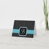 Polka Dot Monogram Bedankt Opmerking Kaarten (Voorkant)