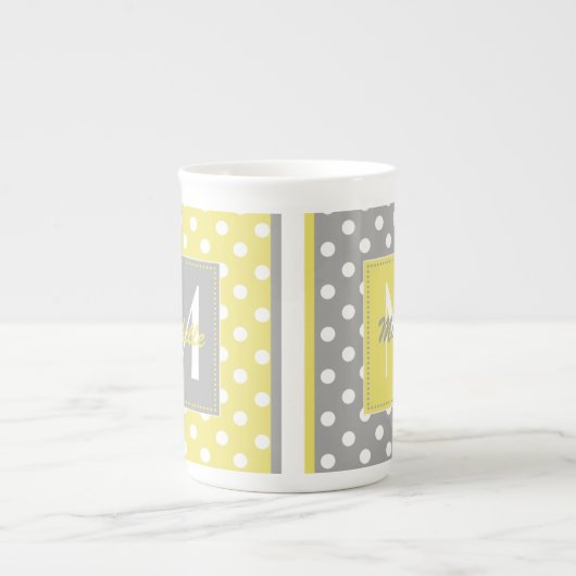 Polka Dot Monogram China Specialty Mokken (Voorkant)
