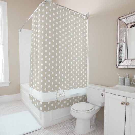 Polka Dot Monogram Douchegordijn (In situ)