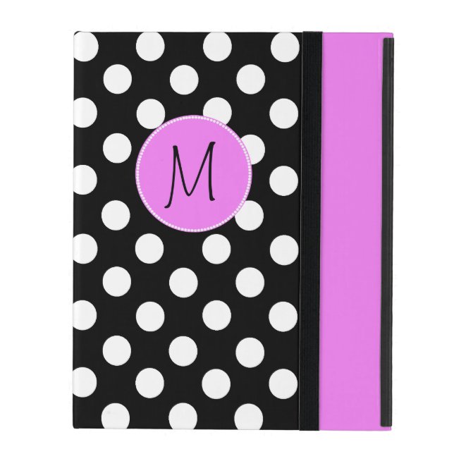  Polka Dot Monogram iPad Case (Voorkant Dicht)