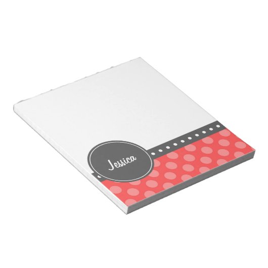 Polka Dot Monogram Notitieblok (Schuin)