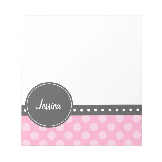 Polka Dot Monogram Notitieblok (Voorkant)