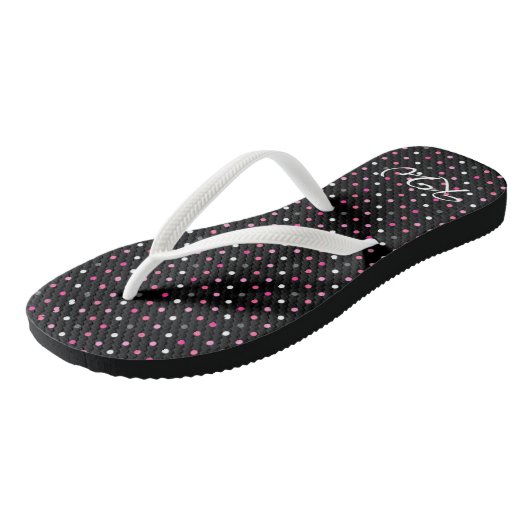 Polka Dot Monogrammed Teenslippers (Schuin)