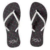 Polka Dot Monogrammed Teenslippers (Voetbed)