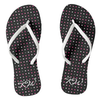 Polka Dot Monogrammed Teenslippers