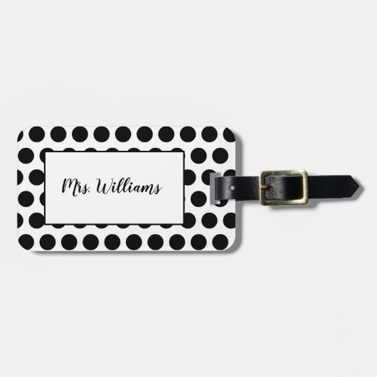 Polka Dot Mrs. Bagagelabel (Voorkant horizontaal)