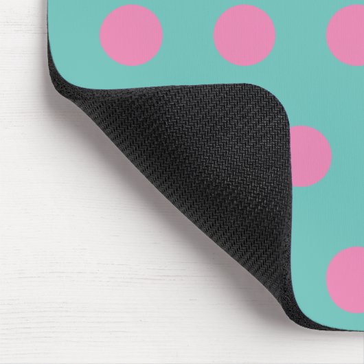 Polka Dot Muismat (Aqua & Roze) (Hoek)