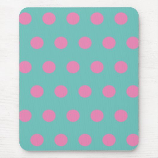Polka Dot Muismat (Aqua & Roze) (Voorkant)