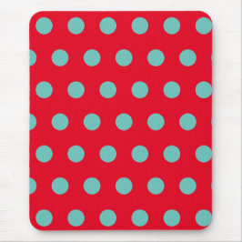 Polka Dot Muismat (Rood & Aqua)