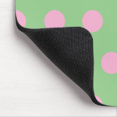 Polka Dot Muismat (Sage Green & Pastel Pink) (Hoek)