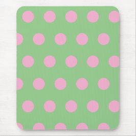 Polka Dot Muismat (Sage Green & Pastel Pink)