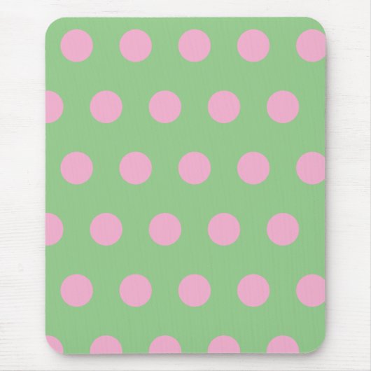 Polka Dot Muismat (Sage Green & Pastel Pink) (Voorkant)