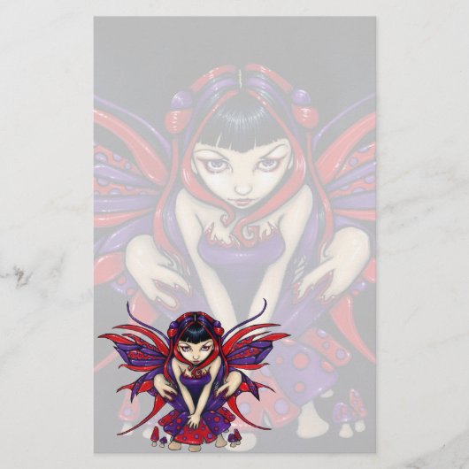 "Polka Dot Mushroom Fairy"-banketbakkerij Briefpapier (Voorkant)