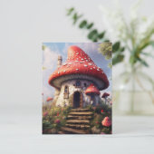 Polka Dot Mushroom House Briefkaart (Staand voorkant)