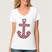 Polka Dot Nautical Anchor T-shirt (Voorkant)