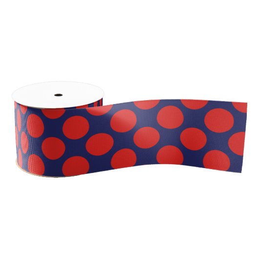 Polka Dot (Navy Blue & Red)  Grosgrain Lint (Spoel)