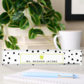 Polka Dot Neon Apple-leraar Naambordje