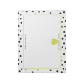 Polka Dot Neon Apple-leraar Notitieblok (Linkerzijde)