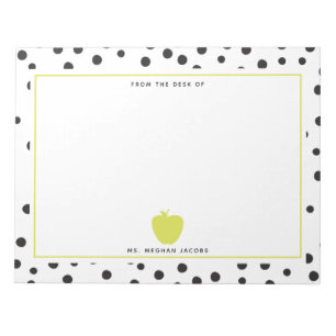 Polka Dot Neon Apple-leraar Notitieblok