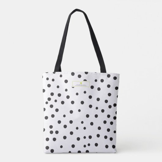 Polka Dot Neon Apple-leraar Tote Bag (Achterkant)