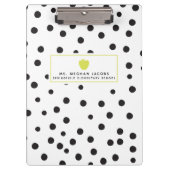 Polka Dot Neon Apple Teacher Klembord (Voorkant)