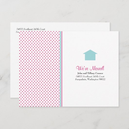 Polka Dot Nieuwe Home Briefkaarten (Voorkant / Achterkant)