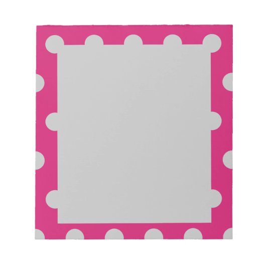 Polka Dot Notitieblok (Hot Pink & Grey) (Voorkant)