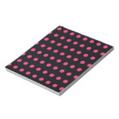 Polka Dot Notitieblok (zwart en neonroze) (Linkerzijde)