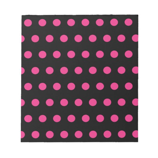 Polka Dot Notitieblok (zwart en neonroze) (Voorkant)
