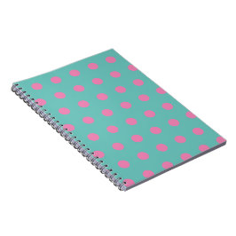 Polka Dot Notitieboek (Aqua & Roze)