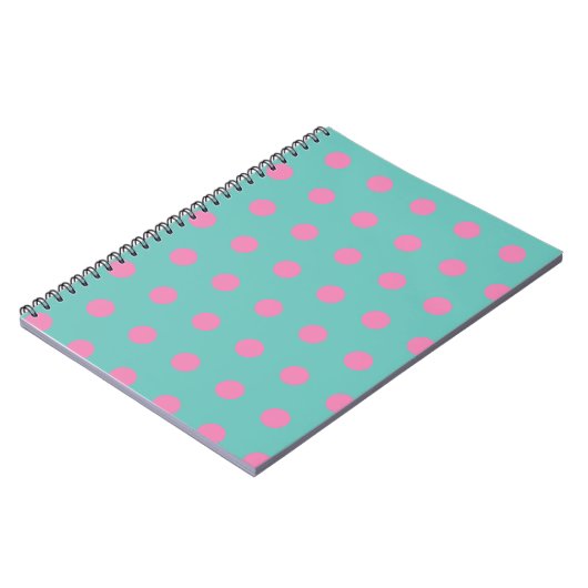 Polka Dot Notitieboek (Aqua & Roze) (Linkerzijde)