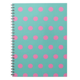 Polka Dot Notitieboek (Aqua & Roze)