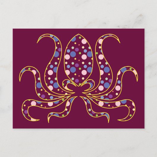 Polka Dot Octopus Briefkaart (Voorkant)