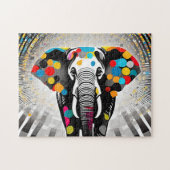 Polka Dot Olifant Modern Fun Legpuzzel (Horizontaal)