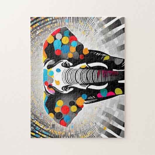 Polka Dot Olifant Modern Fun Legpuzzel (Verticaal)