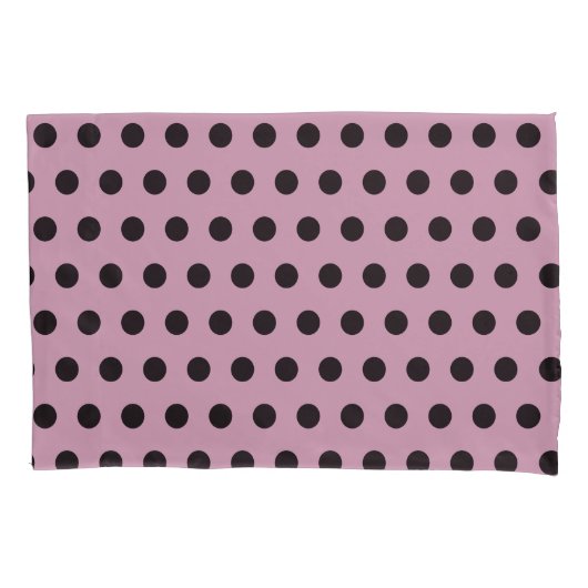Polka Dot Omkeerbare Kussensloop (roze en zwart) (Voorkant)