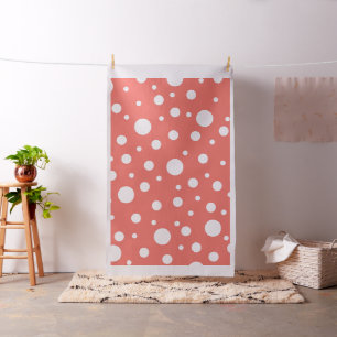 Polka Dot on Living Coral Stof