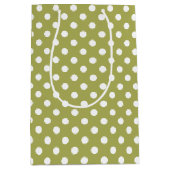 Polka Dot op Groen Medium Cadeauzakje (Voorkant)
