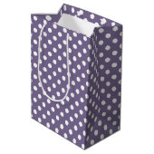 Polka Dot op Paarse Medium Cadeauzakje (Achterkant Gekanteld)