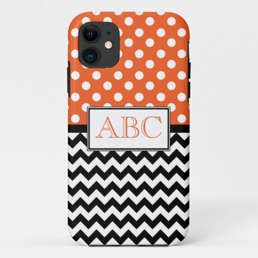Polka Dot Oranje & Chevron iPhone 5 Hoesje (Achterkant)