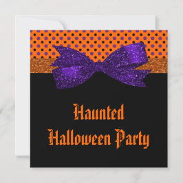 Polka Dot Oranje Paars Black Halloween Kaart