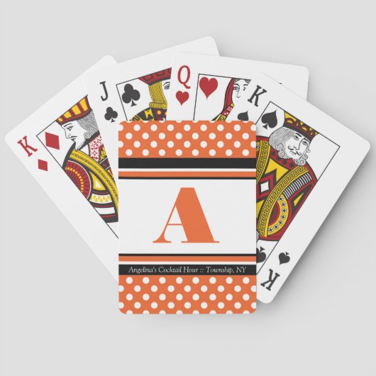 Polka Dot Oranje Persoonlijke speelkaarten (Achterkant)