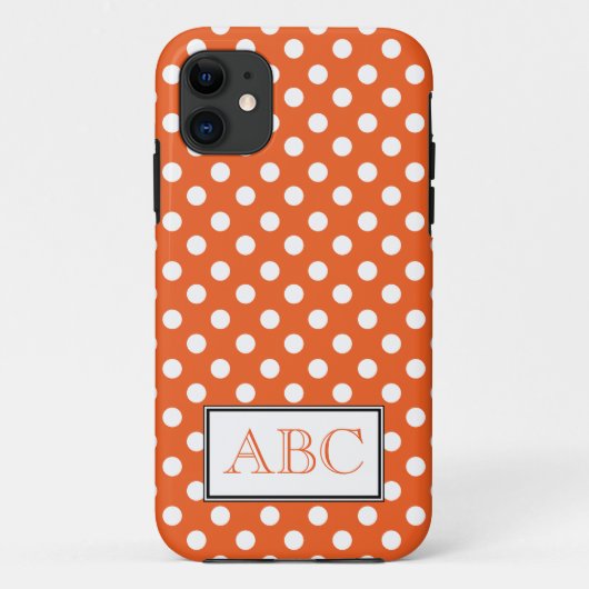 Polka Dot Oranje & White iPhone 5 Hoesje (Achterkant)