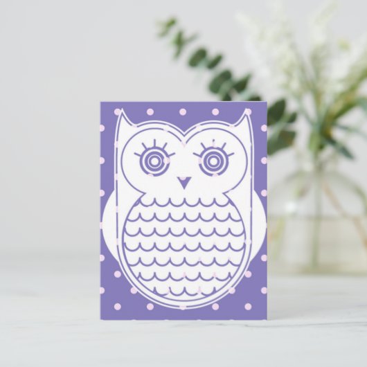 Polka Dot Owl Briefkaart (Staand voorkant)