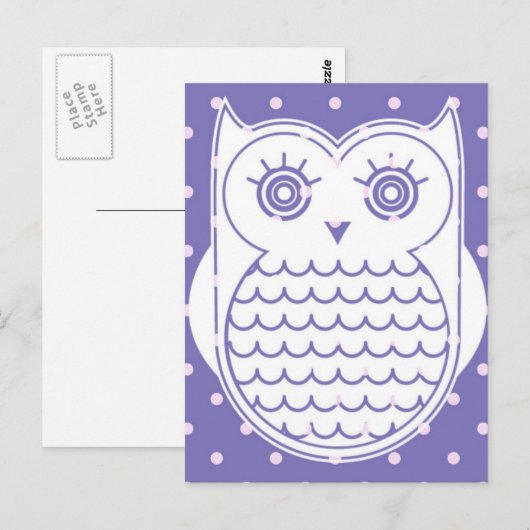 Polka Dot Owl Briefkaart (Voorkant / Achterkant)