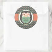 Polka Dot Owl Cartoon Birthday Party Sticker (Tas)