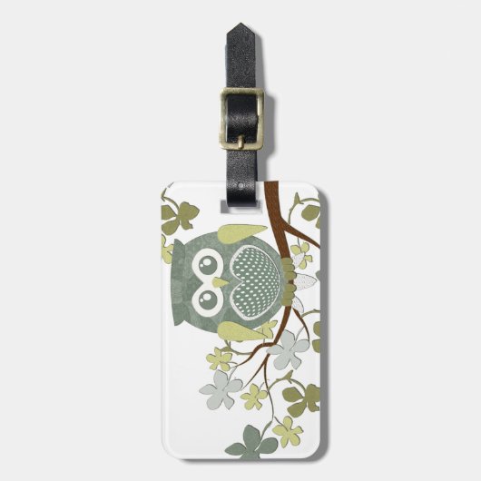 Polka Dot Owl in Tree Bagagelabel (Voorkant verticaal)